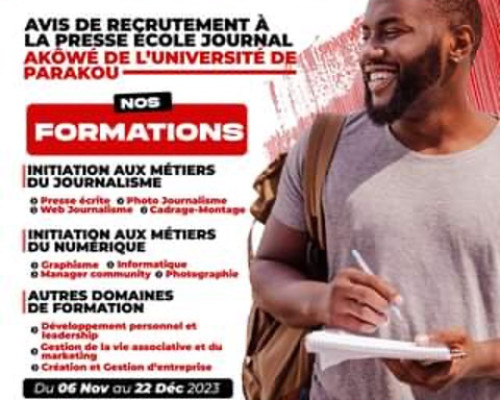 UNIVERSITÉ DE PARAKOU : Le Journal Akôwé recrute pour le compte de l'année universitaire 2023-2024